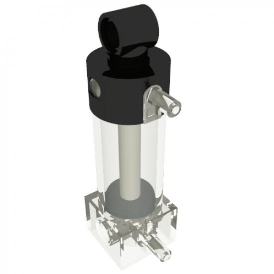 Pneumatic Cylinder with 2 Inlets Medium (48mm) with Black Top