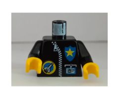 Torso Space Port Logo, Zipper, ID and Police Star Pattern / Black Arms / Yellow Hands