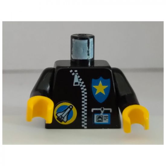 Torso Space Port Logo, Zipper, ID and Police Star Pattern / Black Arms / Yellow Hands