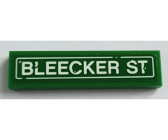 Tile 1 x 4 with 'BLEECKER ST' Pattern (Sticker) - Set 76108