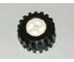 Wheel & Tire Assembly Tricycle Center Wide with Stub Axles, with Black Tire Offset Tread Small Wide (30190 / 6015)