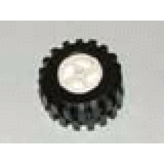 Wheel & Tire Assembly Tricycle Center Wide with Stub Axles, with Black Tire Offset Tread Small Wide (30190 / 6015)