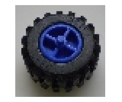 Wheel & Tire Assembly Tricycle Center Wide with Stub Axles, with Black Tire Offset Tread Small Wide (30190 / 6015)