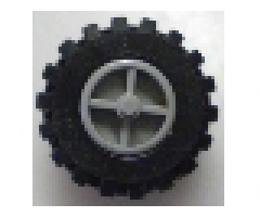Wheel & Tire Assembly Tricycle Center Wide with Stub Axles, with Black Tire Offset Tread Small Wide (30190 / 6015)