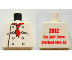 Torso Chef with 8 Buttons, Long Red Neckerchief Front, 2012 The LEGO Store Overland Park, KS Back Pattern