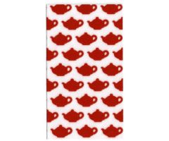 Duplo, Cloth Towel 3 x 6 with Red Teapots Pattern