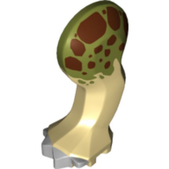 Animal, Body Part Dinosaur Leg Small (Front) Triceratops with Pin, Light Bluish Gray Claws and Olive Green and Dark Brown Pattern - Left