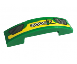 Slope, Curved 4 x 1 Double with Yellow Stripe, Grilles, White '3000' and Ear of Corn Pattern (Sticker) - Set 60223