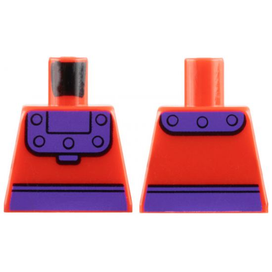 Torso Dark Purple Belt and Collar with Rivets Pattern (Magneto)