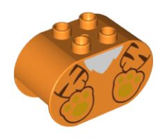 Duplo, Brick 2 x 4 x 2 Rounded Ends with Tiger Body Pattern