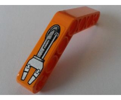 Technic, Liftarm 1 x 7 Bent (4 - 4) Thick with Robot Arm 2 Fingers Pattern Model Right Side (Sticker) - Set 8307
