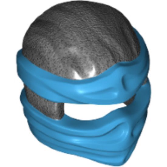 Minifigure, Headgear Ninjago Wrap Type 2 with Dark Azure Wraps and Knot Pattern