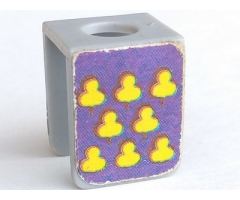 Minifigure, Body Wear Vest with Yellow Cloves on Purple Background Pattern (Stickers) - Set 375-2