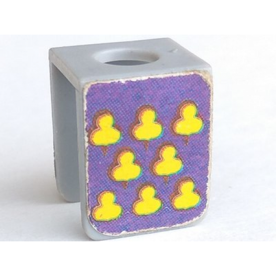 Minifigure, Body Wear Vest with Yellow Cloves on Purple Background Pattern (Stickers) - Set 375-2