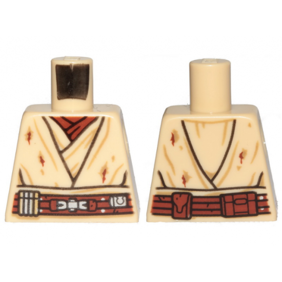Torso SW Layered Shirt, Reddish Brown Undershirt, Reddish Brown Belt with Buckle, Tattered and Dirt Stains Pattern
