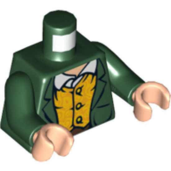 Torso LotR Jacket and Yellow Vest Pattern (Merry) / Dark Green Arms / Light Nougat Hands