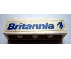 Brick 1 x 4 with Blue 'Britannia' Text and Logo Right Pattern (Sticker) - Set 1599