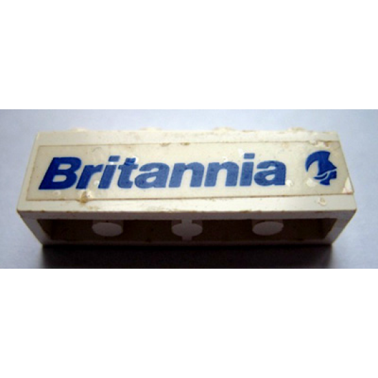 Brick 1 x 4 with Blue 'Britannia' Text and Logo Right Pattern (Sticker) - Set 1599