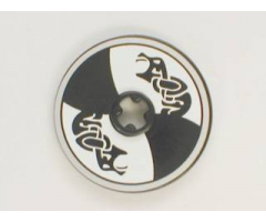 Technic, Disk 3 x 3 with Viking Shield Black / White Section and Black Serpent Pattern (Sticker) - Set 7017