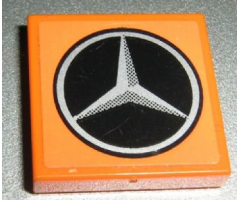 Tile 2 x 2 with Mercedes-Benz Logo Pattern (Sticker) - Set 8110