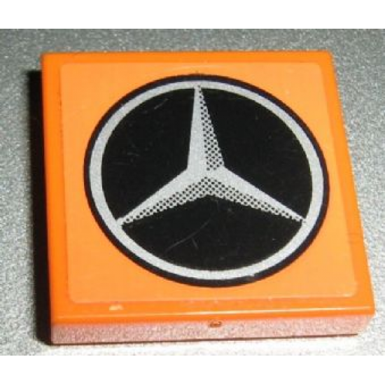 Tile 2 x 2 with Mercedes-Benz Logo Pattern (Sticker) - Set 8110