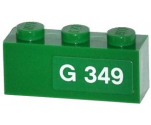 Brick 1 x 3 with 'G 349' Right Pattern (Sticker) - Set 70805