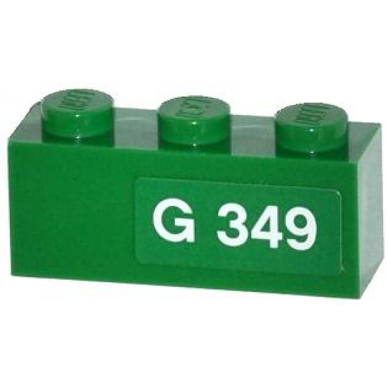 Brick 1 x 3 with 'G 349' Right Pattern (Sticker) - Set 70805