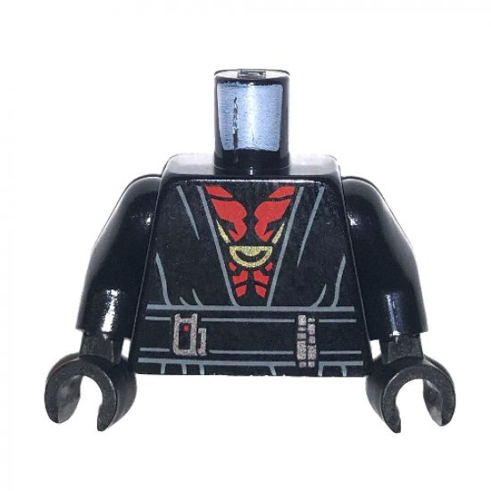 Torso SW Sith Robe, Red Chest and Gold Necklace Pattern (Darth Maul) / Black Arms / Black Hands