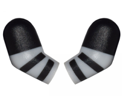 Arm, (Matching Left and Right) Pair with Black Short Sleeves and Stripes Pattern