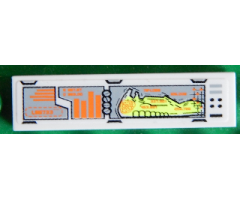 Tile 1 x 4 with Controls and Mars Mission Alien X-Ray Pattern (Sticker) - Set 7645