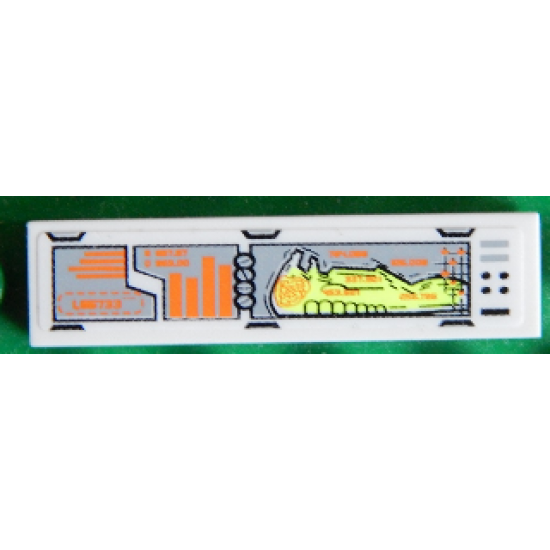 Tile 1 x 4 with Controls and Mars Mission Alien X-Ray Pattern (Sticker) - Set 7645