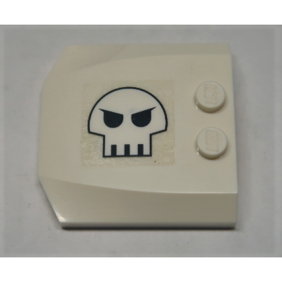 Wedge 4 x 4 x 2/3 Triple Curved with Skull Pattern Model Left Side (Sticker) - Set 10192