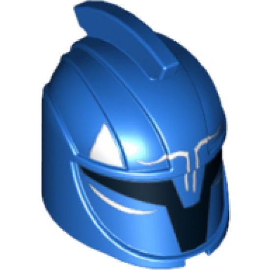 Minifigure, Headgear Helmet SW Senate Commando Captain with Black Markings and Curved White Lines Pattern