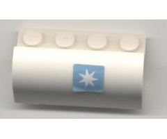 Slope, Curved 2 x 4 x 1 1/3 with Four Recessed Studs with Maersk Star Pattern (Sticker) - Set 1831