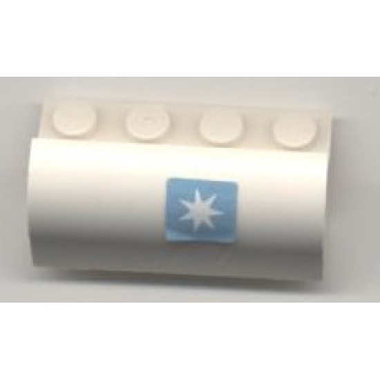 Slope, Curved 2 x 4 x 1 1/3 with Four Recessed Studs with Maersk Star Pattern (Sticker) - Set 1831