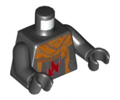 Torso Orange Scarf and Red Fire Symbol Pattern / Black Arms / Black Hands