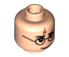Minifigure, Head Glasses with Lightning Bolt on Forehead, Eyebrows Above Glasses Pattern (HP Harry) - Blocked Open Stud