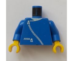 Torso Zipper Curved on Jacket and Pocket Pattern (white zipper) / Blue Arms / Yellow Hands