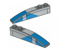 Slope, Curved 6 x 1 with Blue Markings Pattern on Both Sides (Stickers) - Set 75280