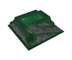 Baseplate, Raised 32 x 32 with Ramp and Pit, Rocks Gray/Gray Pattern