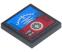 Tile 2 x 2 with Flight Instruments and '1190' and '1210' Pattern (Sticker) - Set 42025