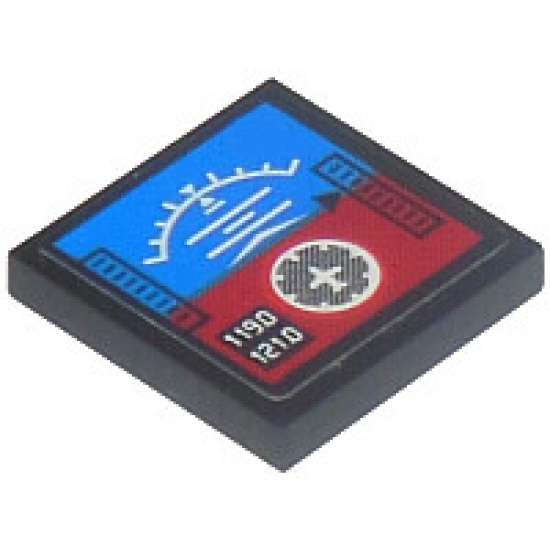 Tile 2 x 2 with Flight Instruments and '1190' and '1210' Pattern (Sticker) - Set 42025