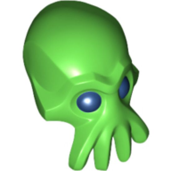 Minifigure, Head, Modified Alien with 4 Mouth Tentacles and Dark Blue Eyes Pattern