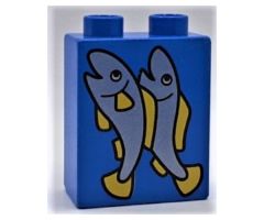 Duplo, Brick 1 x 2 x 2 with 2 Fish Pattern