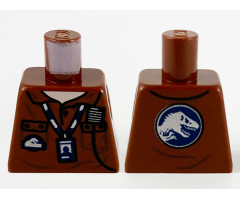 Torso Polo Shirt, Light Nougat Neck, Radio, ID Badge on Lanyard, Jurassic World Logo on Front and Back Pattern