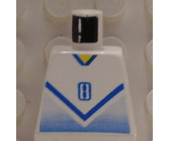 Torso Soccer Blue Chevron and No. 8 Front and Back Pattern
