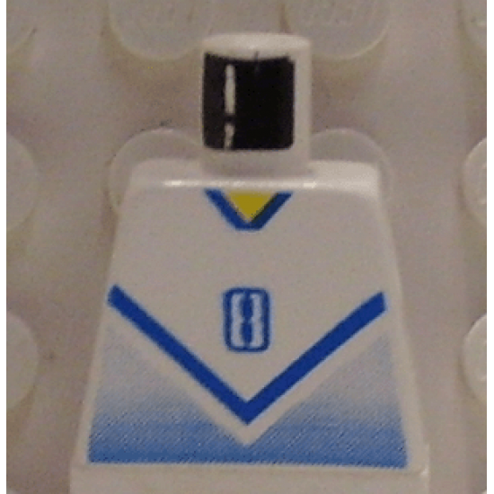 Torso Soccer Blue Chevron and No. 8 Front and Back Pattern