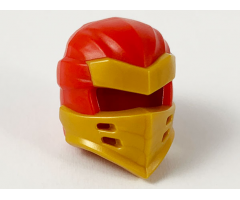 Minifigure, Headgear Ninjago Wrap Type 7 with 4 Slits on Front and Red Fabric Pattern
