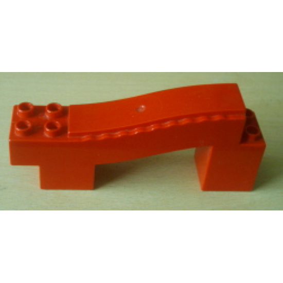 Duplo Road Section, Incline with 4 studs at Bottom, Bumpy Edges