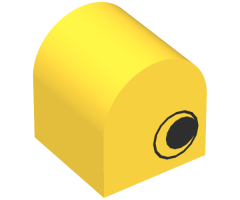 Duplo, Brick 2 x 2 x 2 Curved Top with Eye Pattern on Two Sides